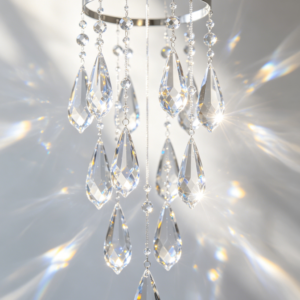 Crystal Raindrop Wind Chime | Transparent Flowing Light Version