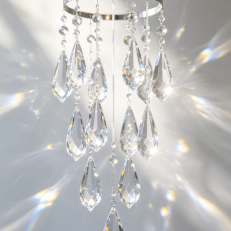 Crystal Raindrop Wind Chime | Transparent Flowing Light Version