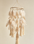 Feather Tassel Wind Chime | Warm Beige