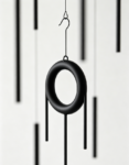 Ring-Shaped Metal Wind Chime | Minimalist Matte Black