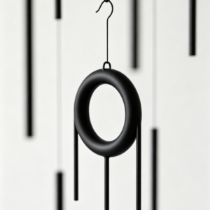 Ring-Shaped Metal Wind Chime | Minimalist Matte Black
