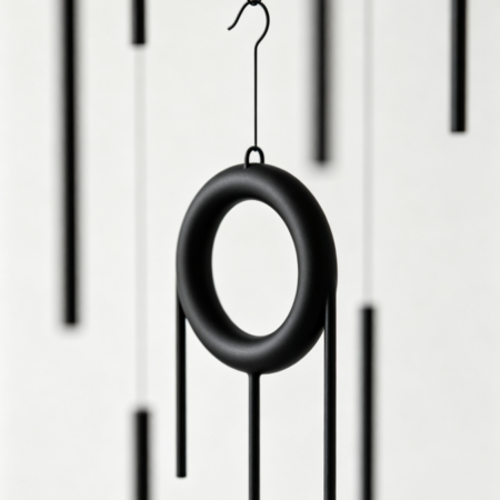 Ring-Shaped Metal Wind Chime | Minimalist Matte Black